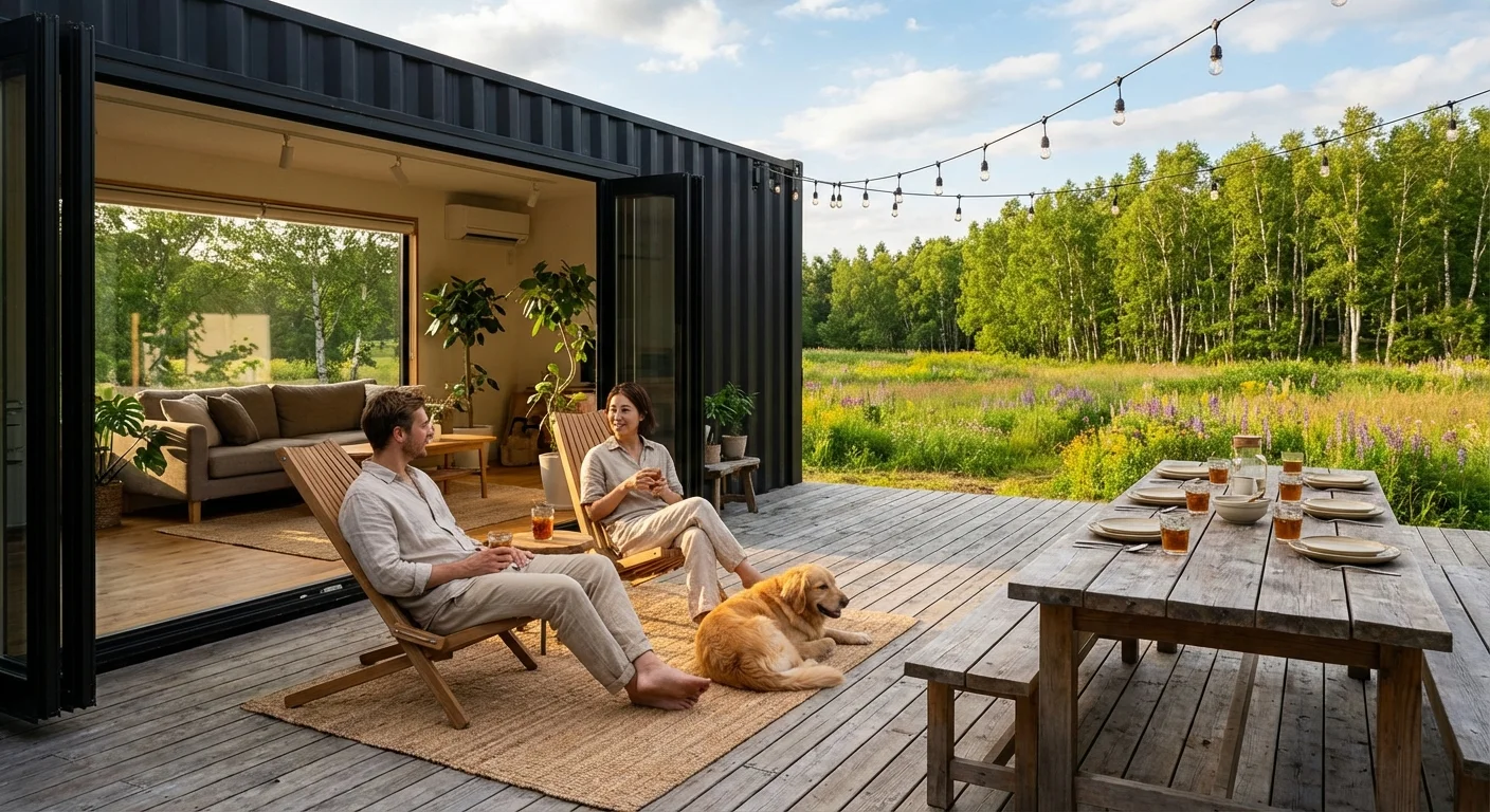 夏のウッドデッキ