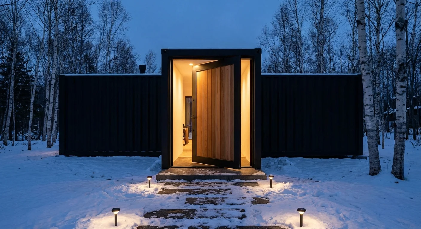 ブルーアワーの玄関