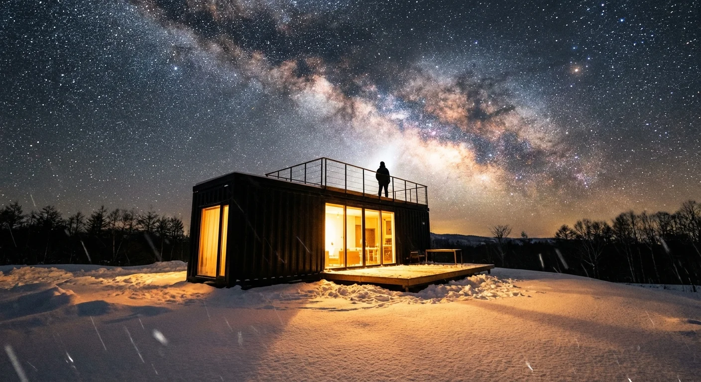 夜の屋上テラス — 天の川