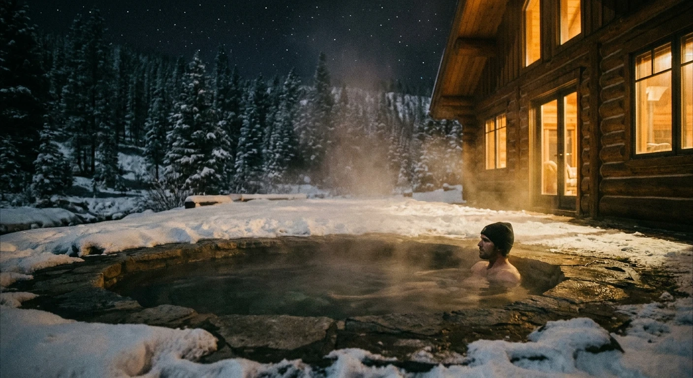 THE LODGE 露天温泉 — 星空の夜