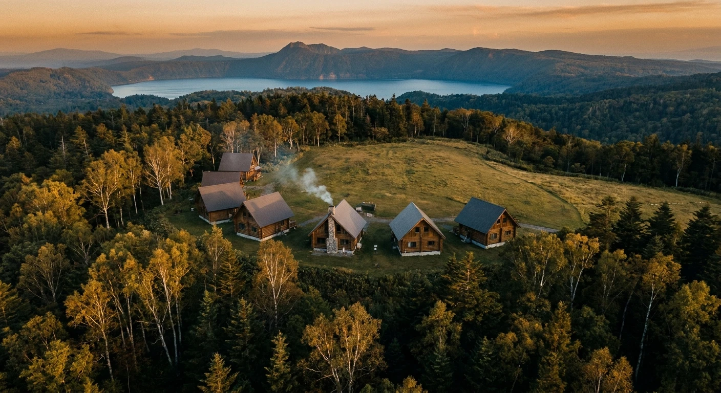 TAPKOP エコビレッジ 全景 — 北海道弟子屈の丘