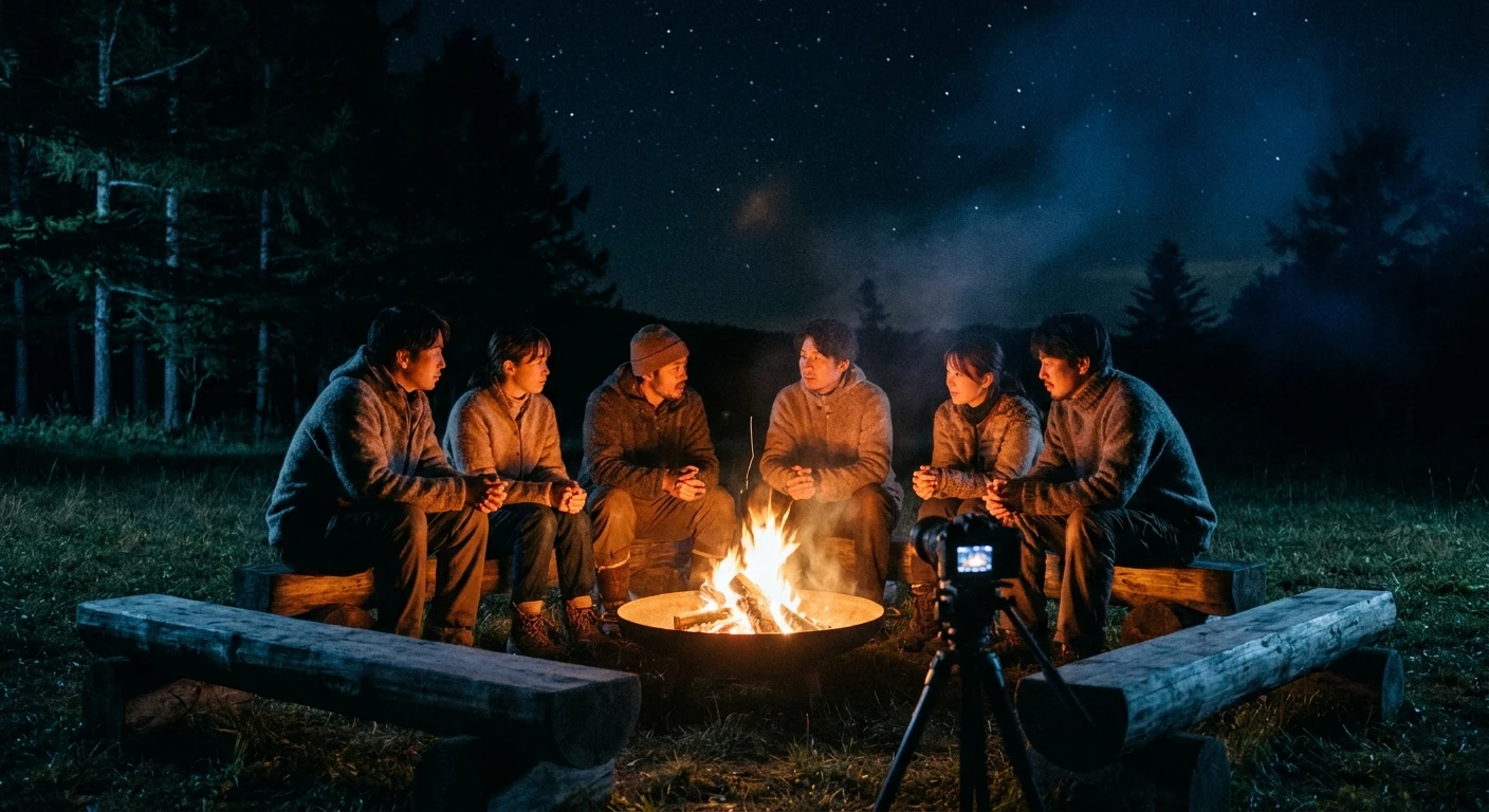 コミュニティ焚き火 — 星空の夜