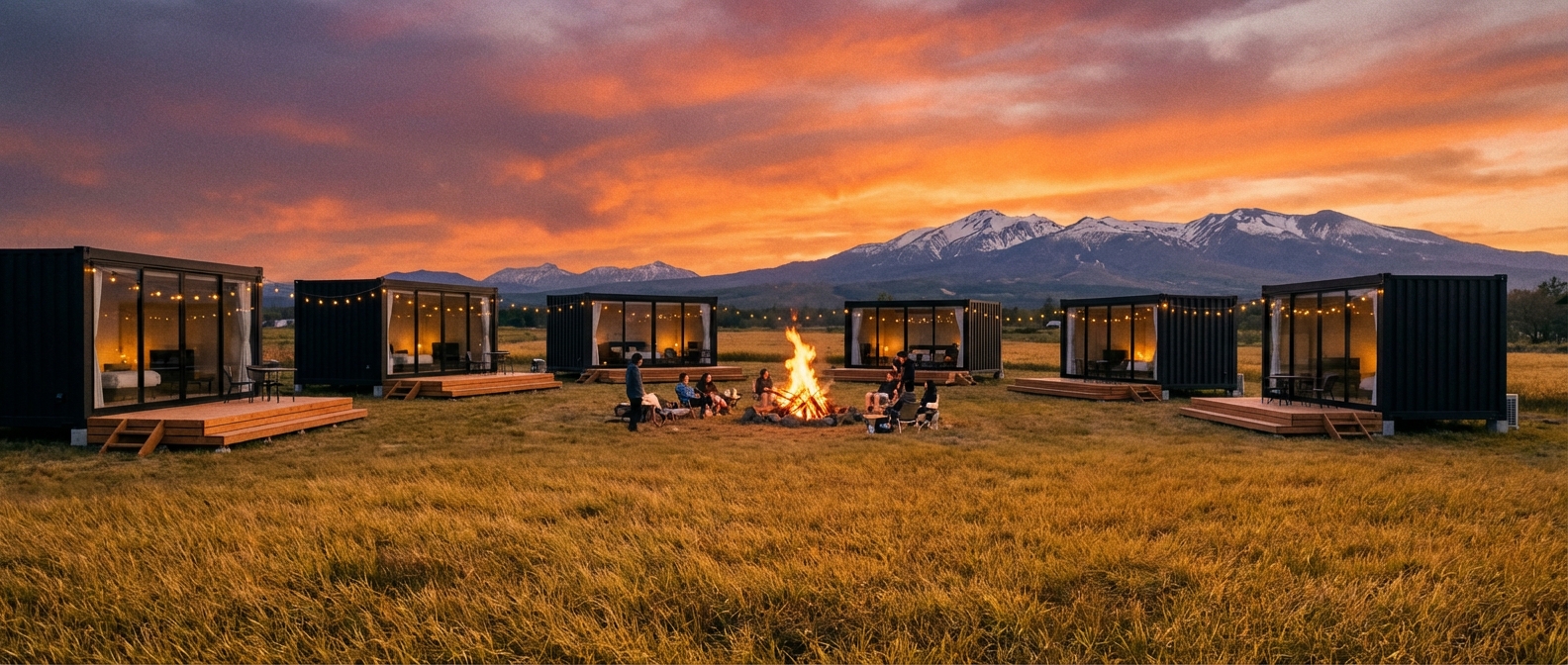 夕暮れ時の8棟アーク