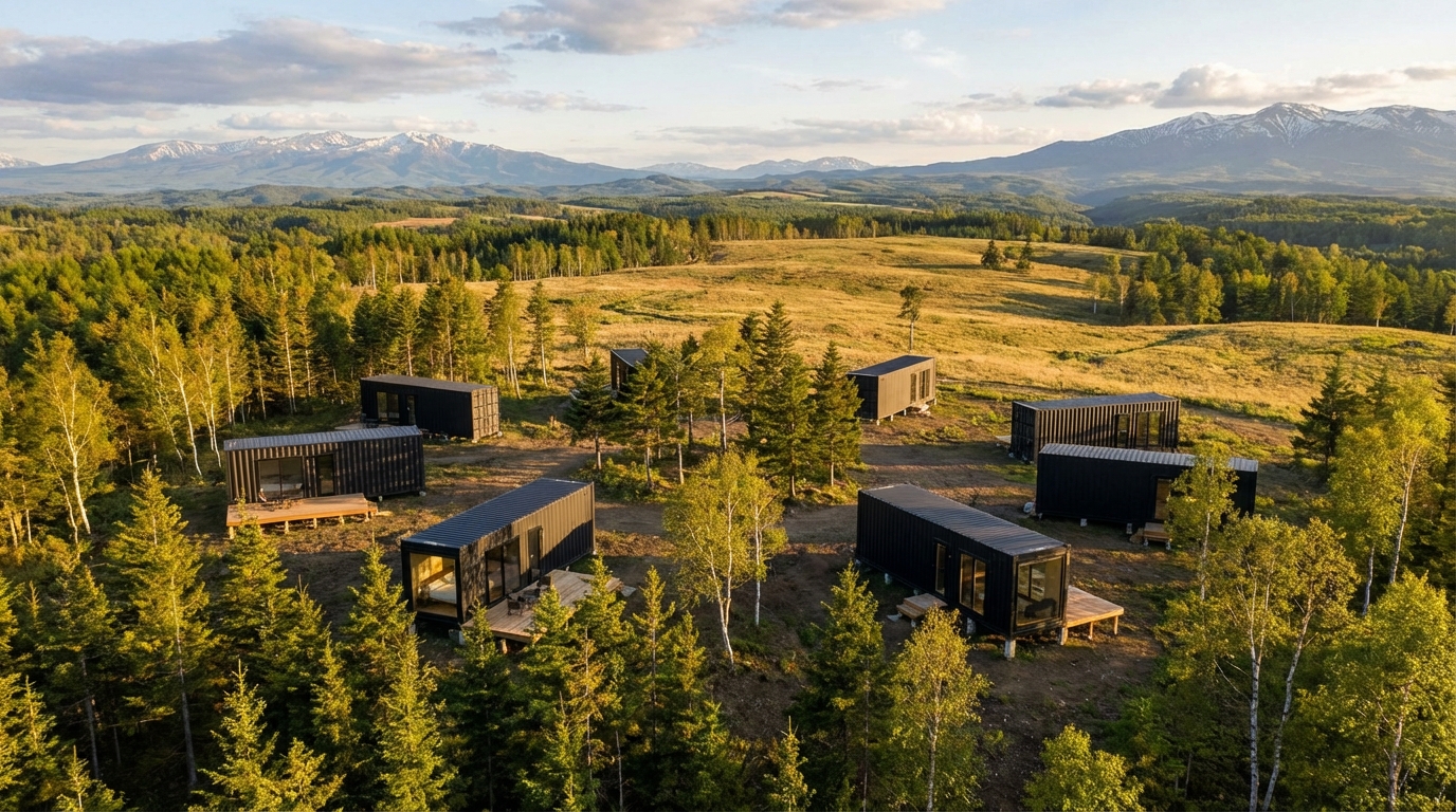 美留和グランド — 1万坪に8棟が散らばる全景